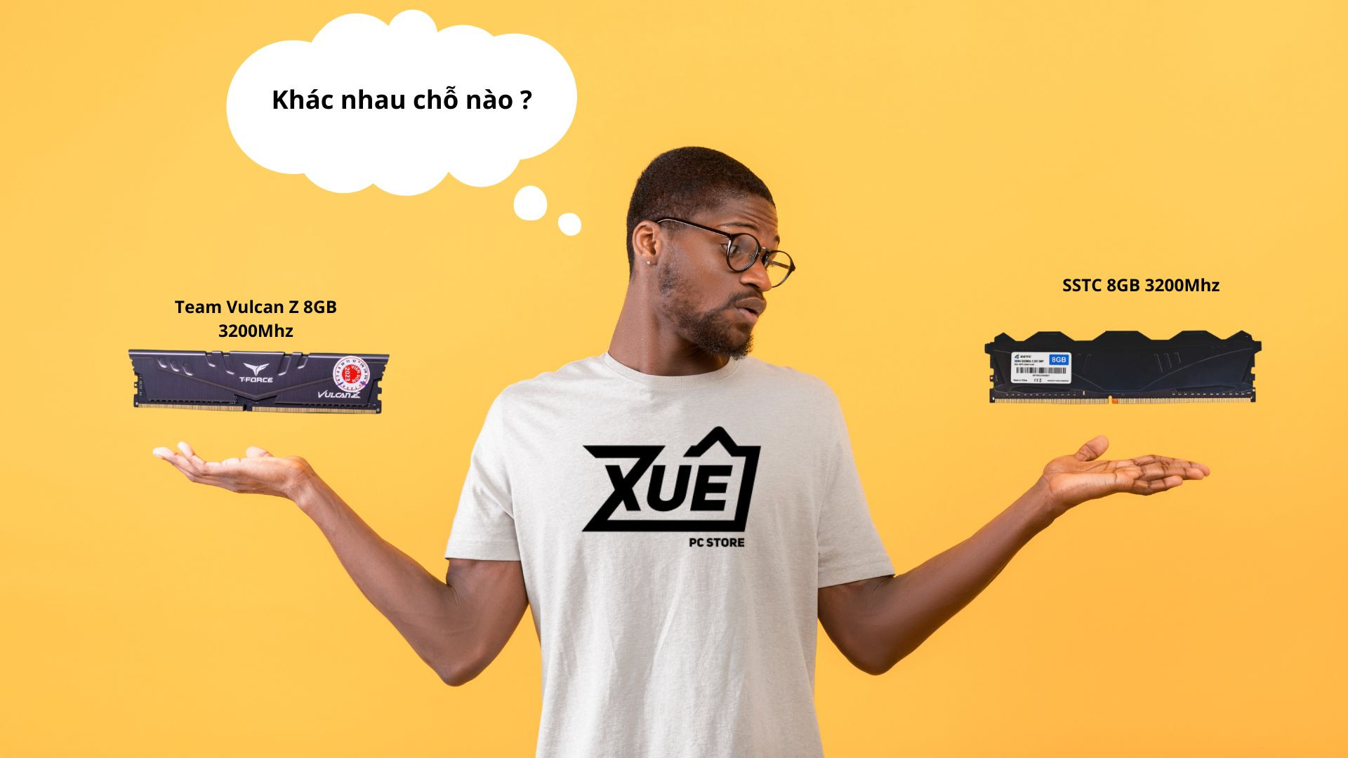 So sánh Ram máy tính: Team Vulcan Z 8GB 3200Mhz vs SSTC 8GB 3200Mhz