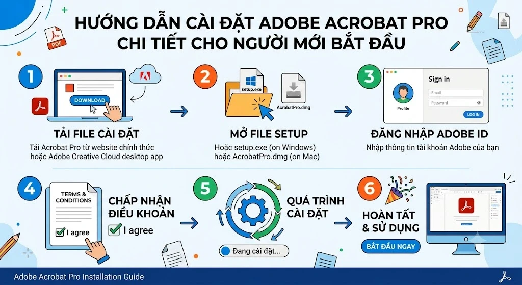 Hướng Dẫn Cài Đặt Adobe Acrobat Pro Chi Tiết Cho Người Mới Bắt Đầu