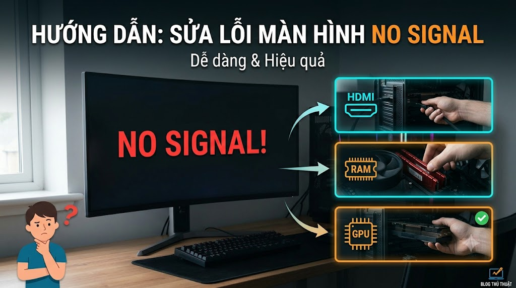 Hướng dẫn Khắc Phục Sự Cố Màn Hình Bị NO SIGNAL (Lỗi Không Tín Hiệu)