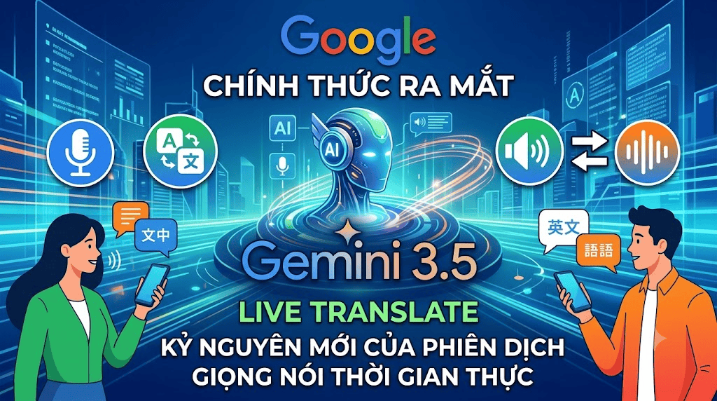 Google Chính Thức Ra Mắt Gemini 3.5 Live Translate: Kỷ Nguyên Mới Của Phiên Dịch Giọng Nói Thời Gian Thực