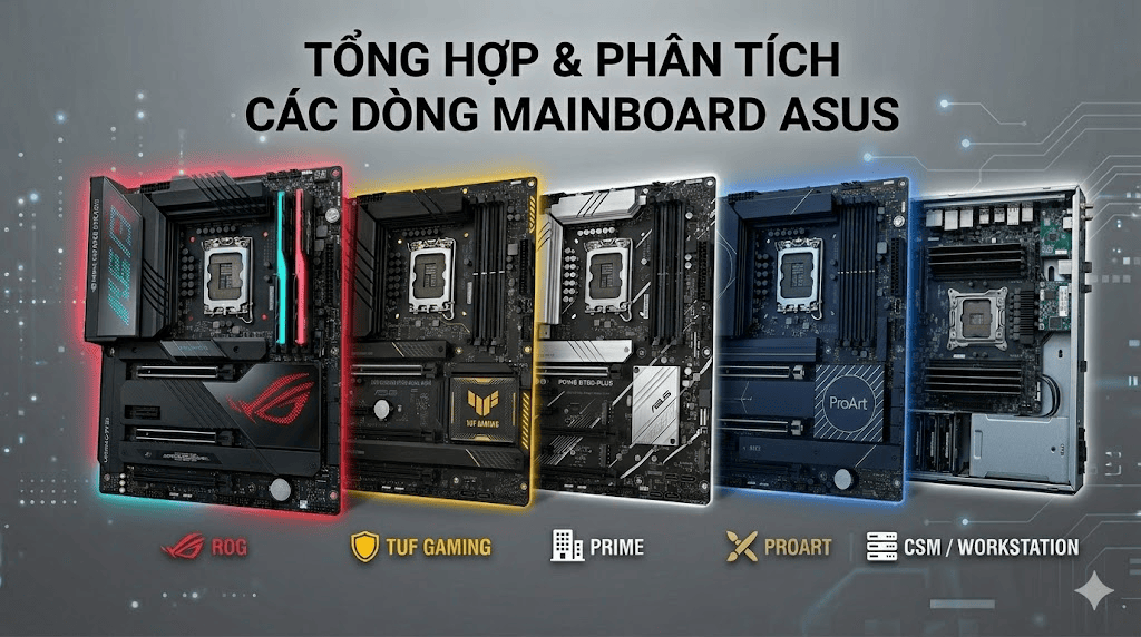 Tổng Hợp Các Dòng Mainboard ASUS: Phân Tích Ưu Nhược Điểm Chi Tiết