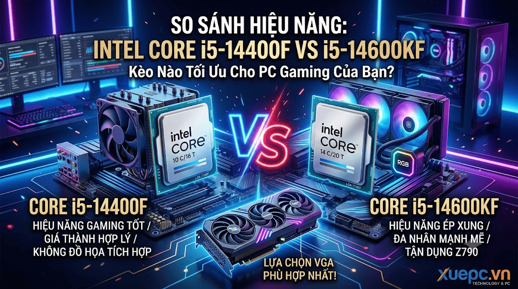 So Sánh Intel Core i5-14400F Vs i5-14600KF: Kèo Nào Tối Ưu Hiệu Năng Và Lựa Chọn VGA Phù Hợp Nhất