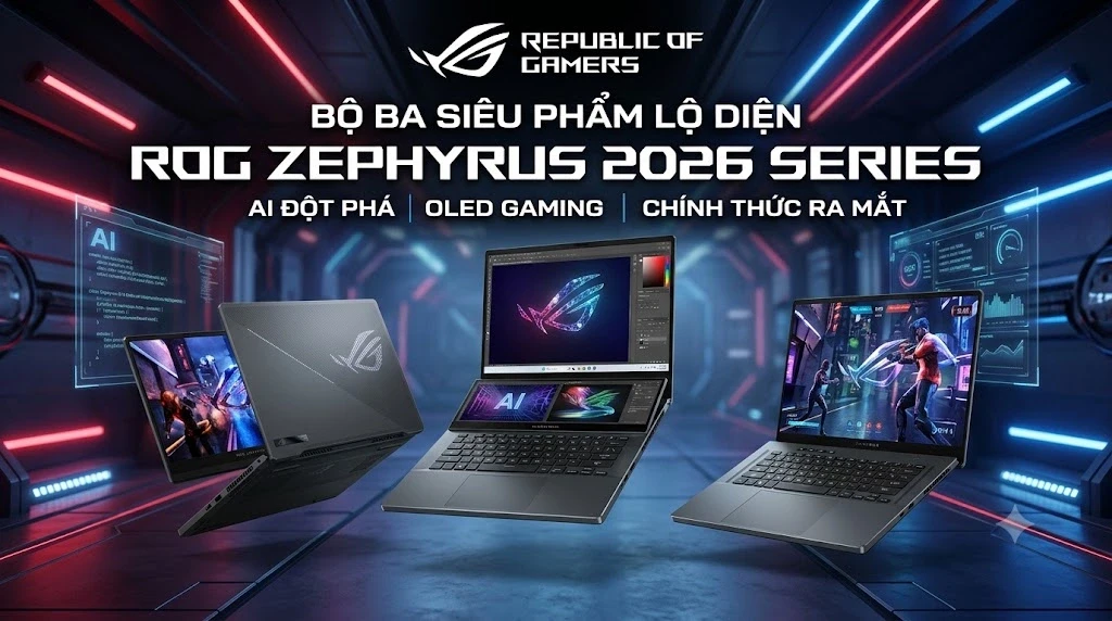ASUS ROG Chính Thức Ra Mắt Bộ Ba Zephyrus 2026: Kỷ Nguyên Mới Của Laptop Gaming Trí Tuệ Nhân Tạo
