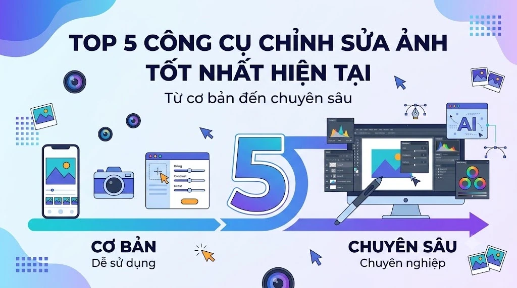 TOP 5 CÔNG CỤ CHỈNH SỬA ẢNH TỐT NHẤT HIỆN TẠI: TỪ CƠ BẢN ĐẾN CHUYÊN SÂU