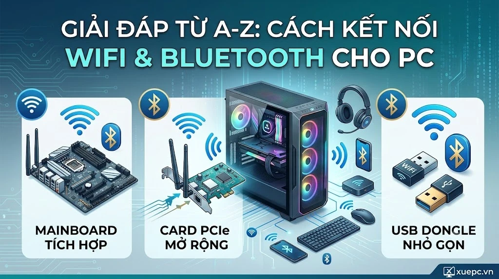 Giải Đáp Từ A-Z: Cách Kết Nối WiFi Và Bluetooth Cho PC Bằng Mainboard, Card PCIe & USB