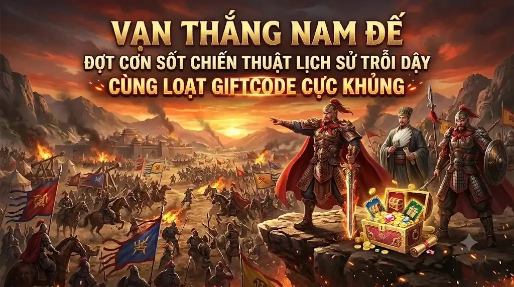 Vạn Thắng Nam Đế: Cơn Sốt Chiến Thuật Lịch Sử Trỗi Dậy Cùng Loạt Giftcode Cực Khủng