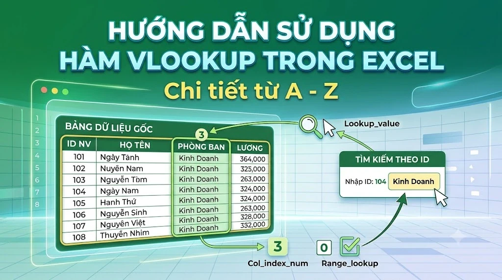 Hướng Dẫn Cách Sử Dụng Hàm VLOOKUP Trong Excel Chi Tiết Từ A-Z