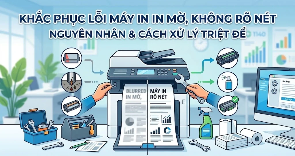 Khắc phục lỗi máy in in mờ, không rõ nét: Nguyên nhân và Cách xử lý triệt để