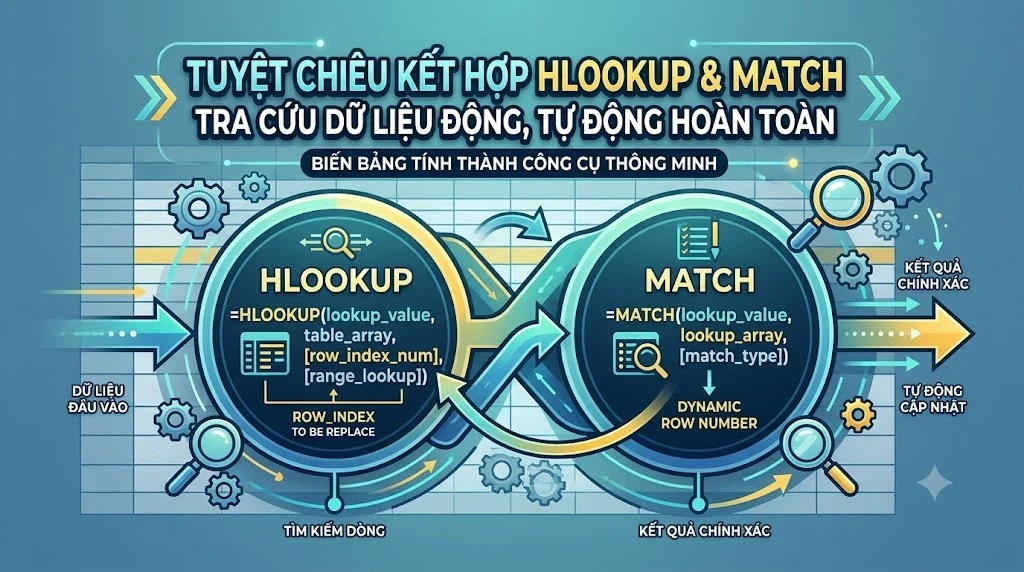 Tuyệt Chiêu Kết Hợp HLOOKUP Và MATCH: Tra Cứu Dữ Liệu Động Tự Động Hoàn Toàn