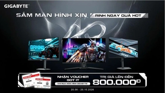 NÂNG CẤP TRẢI NGHIỆM GAMING VÀ GIẢI TRÍ VỚI MÀN HÌNH GIGABYTE – NHẬN NGAY VOUCHER GOT IT LÊN ĐẾN 800.000Đ!
