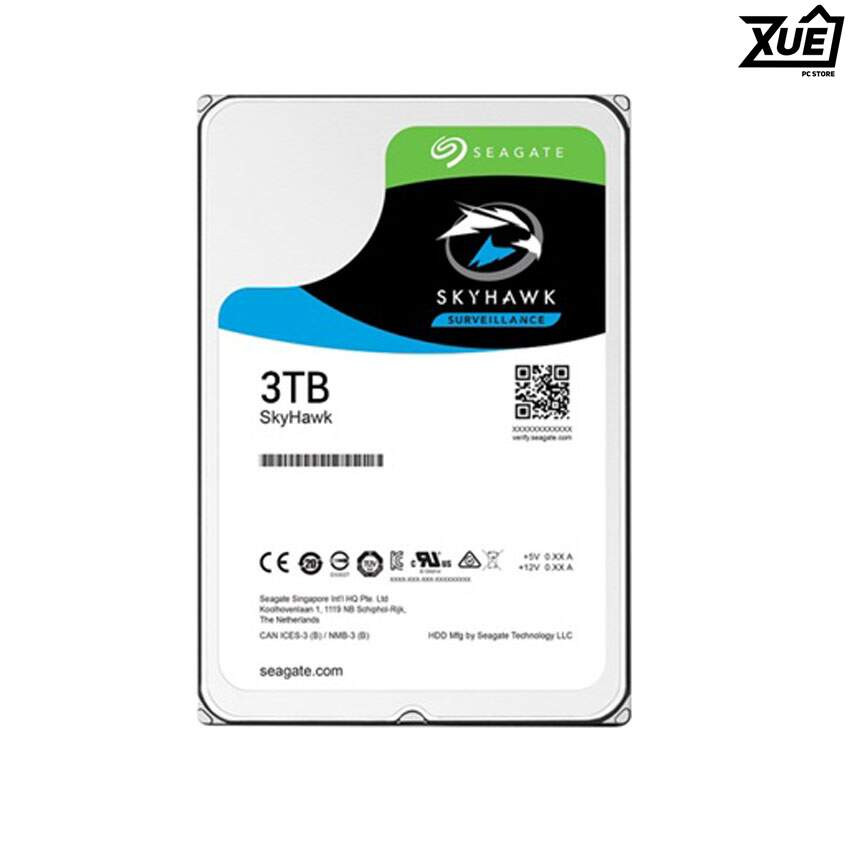 Ổ CỨNG HDD SEAGATE SKYHAWK 3TB 3.5 INCH, 5400RPM, SATA3, 256MB CACHE (ST3000VX015)
