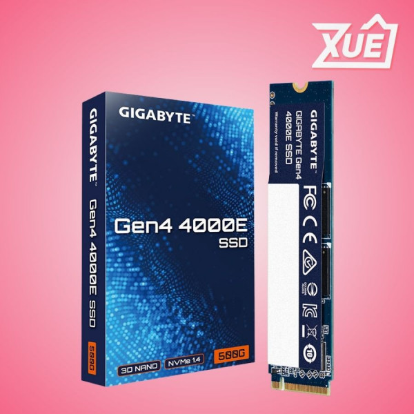 Ổ CỨNG SSD GIGABYTE 4000E 500GB NVME M.2 2280 PCIE GEN 4X4 (ĐỌC 3600MB/S, GHI 3000MB/S) - (G440E500G)