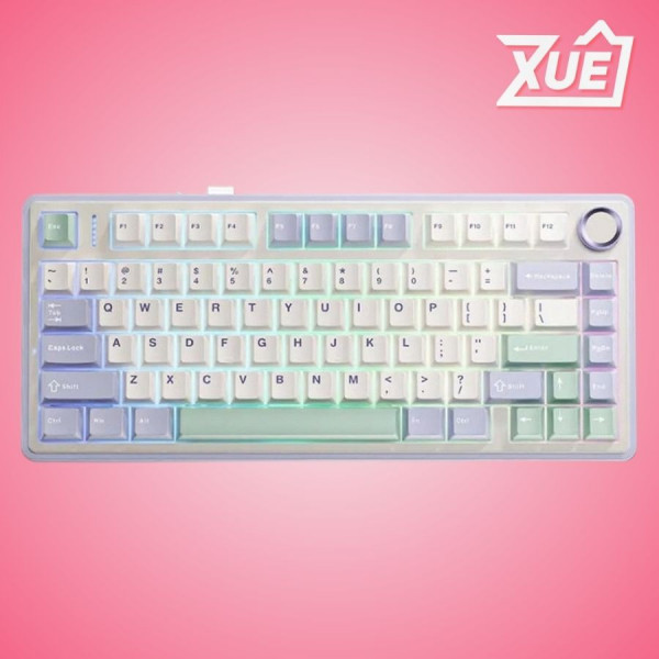 BÀN PHÍM CƠ AULA F75 3 MODE SNOW BLUE OUTEMU SILENT PEACH V3 SWITCH