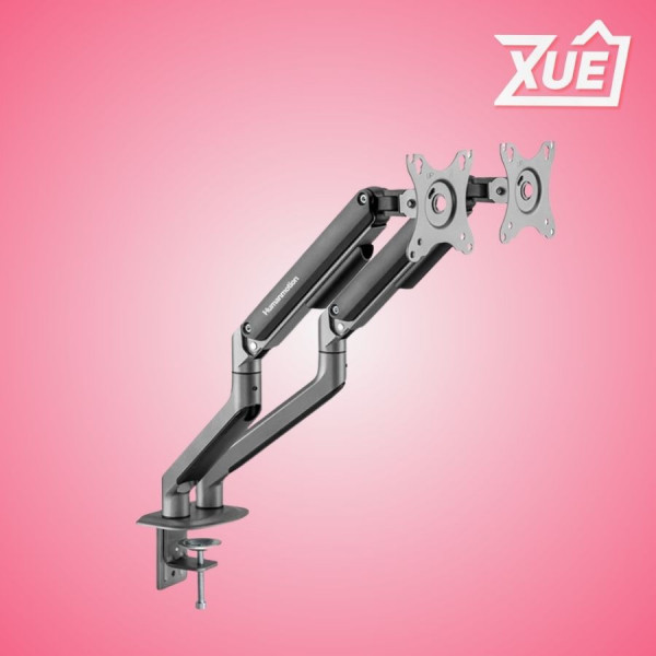  GIÁ ĐỠ 2 MÀN HÌNH HYPERWORK  T6 PRO DUAL 2025 HPW-T6P.DUAL.2025-GRY ĐEN XÁM (17- 32 INCH)