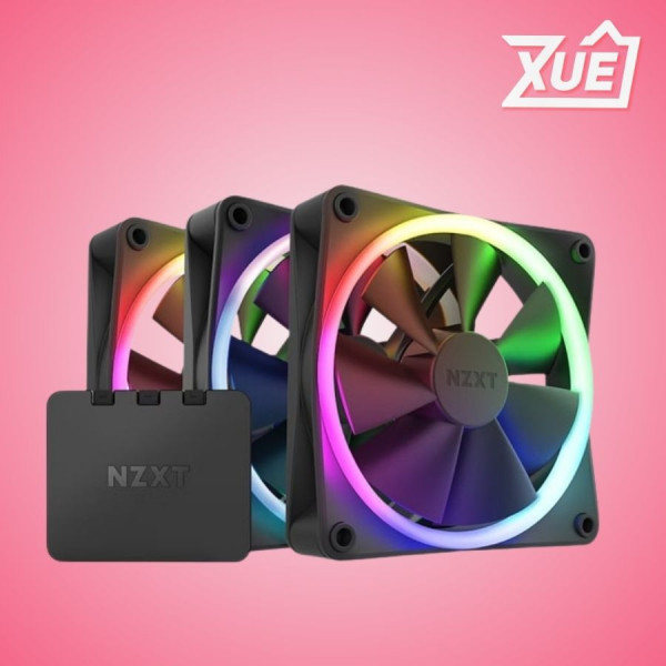 BỘ 3 FAN NZXT F120RGB KÈM ĐIỀU KHIỂN - 120MM RGB FANS - TRIPLE (MÀU ĐEN) RF-R12TF-B1