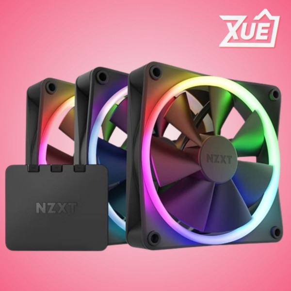 BỘ 3 FAN NZXT F120RGB KÈM ĐIỀU KHIỂN - 120MM RGB FANS - TRIPLE (MÀU ĐEN) RF-R12TF-B1