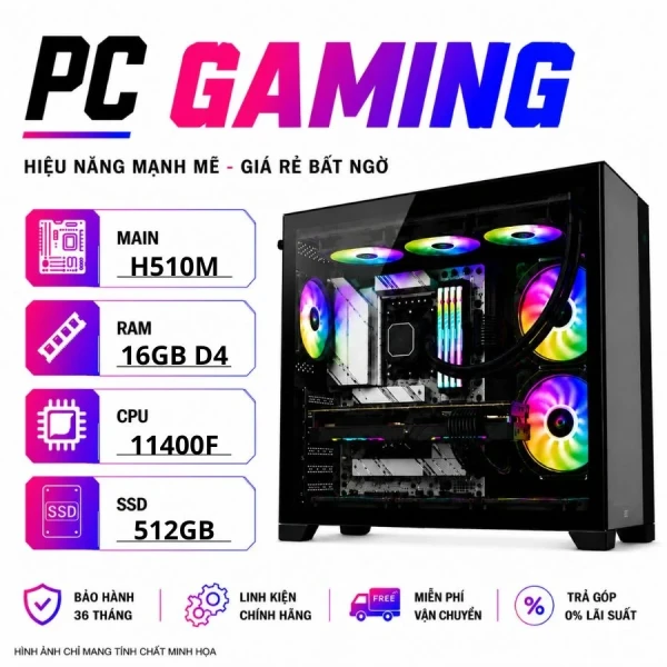 BỘ PC GAMING I5 11400F - RTX 3050 6GB (XUEPC002-G)