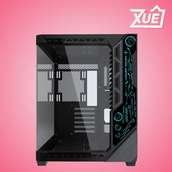 VỎ CASE MÁY TÍNH KENOO LUXE V2- 3FA BLACK (ATX, MÀU ĐEN ) CASE BỂ CÁ