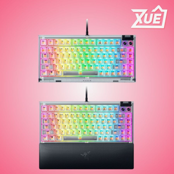 BÀN PHÍM CƠ RAZER BLACKWIDOW V4 75% PHANTOM WHITE EDITION ORANGE SWITCH