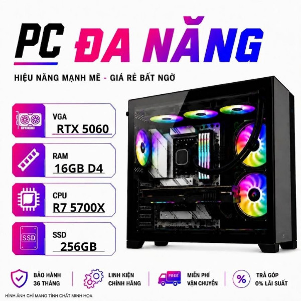 BỘ PC AMD RYZEN 7 5700X - RTX 5060 8GB (XUEPCQC31)