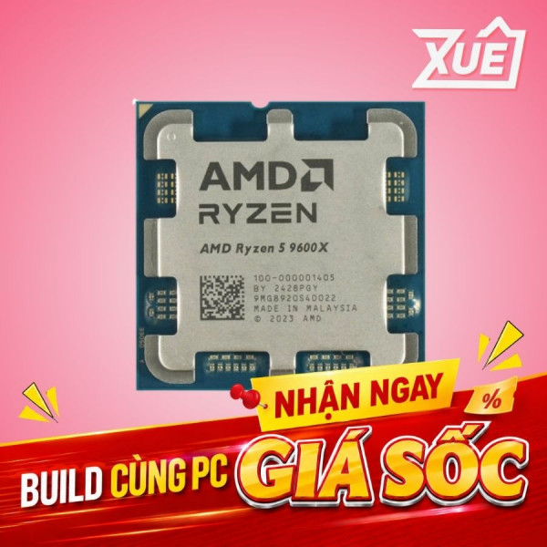  BỘ VI XỬ LÝ AMD RYZEN 5 9600X (3.9 GHZ UPTO 5.4GHZ / 38MB / 6 CORES, 12 THREADS / 65W / SOCKET AM5) - TRAY