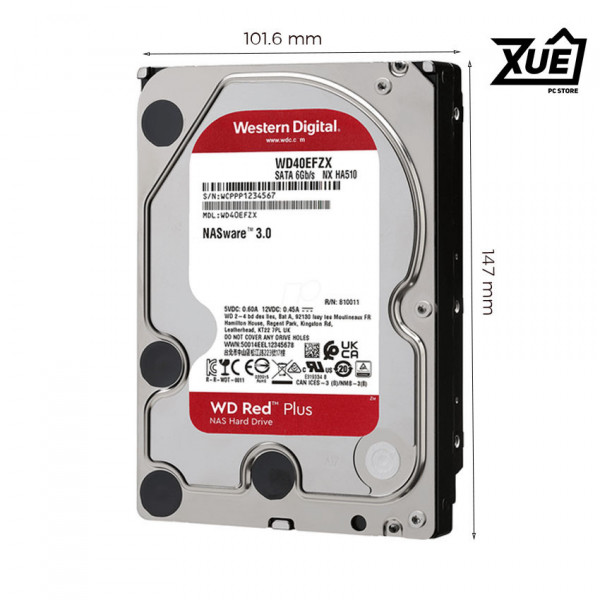 Ổ CỨNG HDD WD 8TB RED PLUS 3.5 INCH, 5640RPM, SATA, 128MB CACHE (WD80EFZZ)