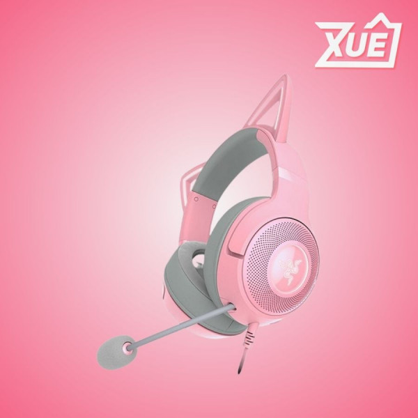 TAI NGHE GAMING CÓ DÂY RAZER KRAKEN KITTY V2 PINK _ RZ04-04730200-R3M1