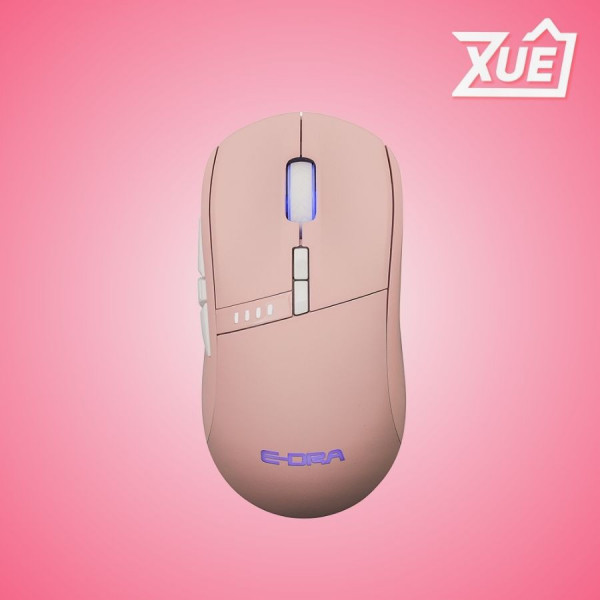 CHUỘT KHÔNG DÂY EDRA EM620W HỒNG (USB/RGB/AVAGO3325/HUANO SW)