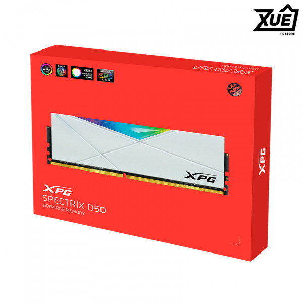 BỘ NHỚ TRONG ADATA XPG SPECTRIX D50 RGB WHITE (AX4U32008G16A-SW50) 8GB (1X8GB) DDR4 3200MHZ