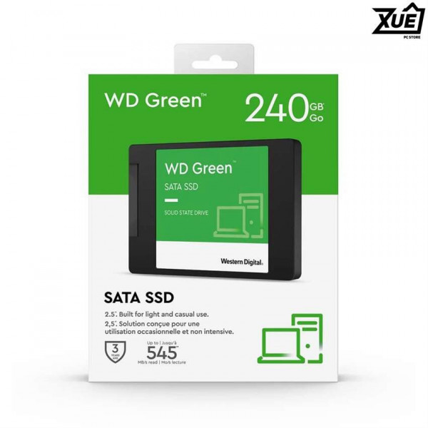 Ổ CỨNG SSD WD GREEN 240GB SATA 2.5 INCH (ĐỌC 545MB/S - GHI 465MB/S) - (WDS240G3G0A)