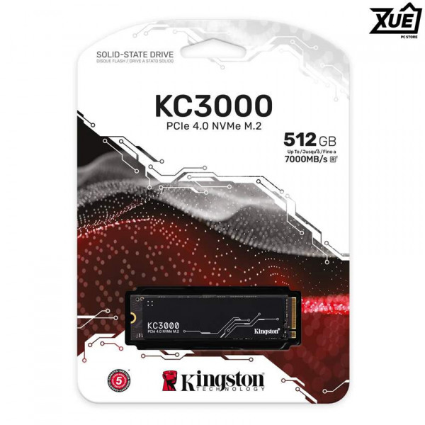 Ổ CỨNG SSD KINGSTON KC3000 512GB NVME M.2 2280 PCIE GEN 4 X 4 (ĐỌC 7000MB/S, GHI 3900MB/S)-(SKC3000S/512G)