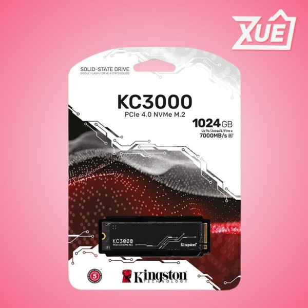 Ổ CỨNG SSD KINGSTON KC3000 1024GB M.2 NVME 2280 PCIE GEN 4X4 (ĐỌC 7000MB/S, GHI 6000MB/S)-(SKC3000S/1024G)