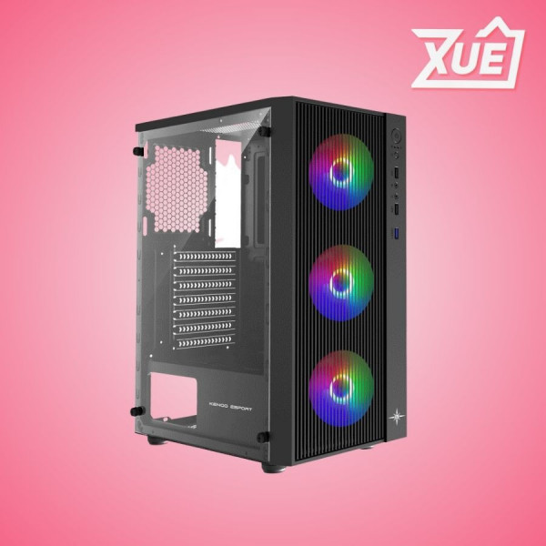 CASE KENOO ESPORT AF13 - 3F BLACK   (MID TOWER / MÀU ĐEN )