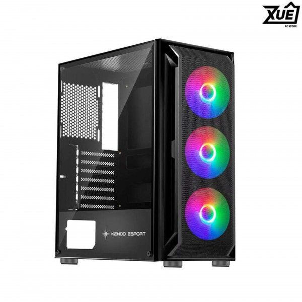 CASE KENOO ESPORT AF302-3F BLACK   (MID TOWER / MÀU ĐEN )