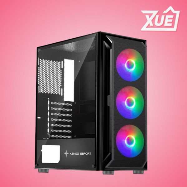 CASE KENOO ESPORT AF302-3F BLACK   (MID TOWER / MÀU ĐEN )