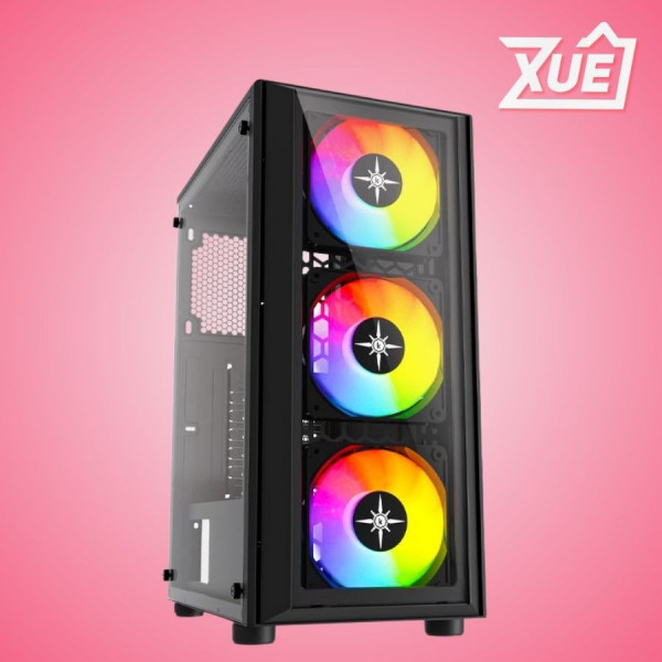 VỎ CASE KENOO ESPORT K300 - 3F - ĐEN (ATX/MID TOWER/3 QUẠT)