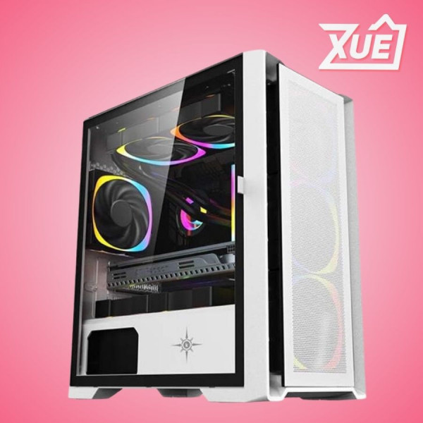 VỎ CASE KENOO ESPORT M500 - 3F TRẮNG (M-ATX/MÀU TRẮNG/KÈM 3 FAN RGB)