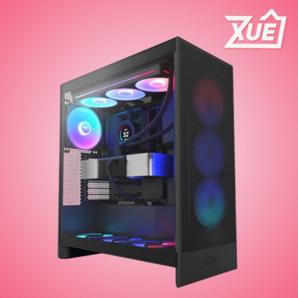 CASE NZXT H7 FLOW RGB ALL BLACK (MID TOWER/MÀU ĐEN)