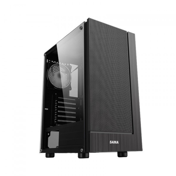 CASE SAMA 3301 (MID TOWER/MÀU ĐEN/MẶT LƯỚI/KÈM SẴN 3 FAN)