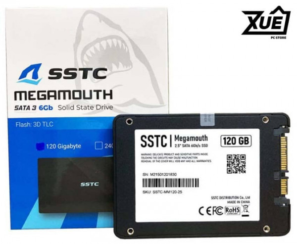 Ổ CỨNG SSD SSTC MEGAMOUTH 120GB SATA III (ĐỌC 400MB/S - GHI 300 MB/S)