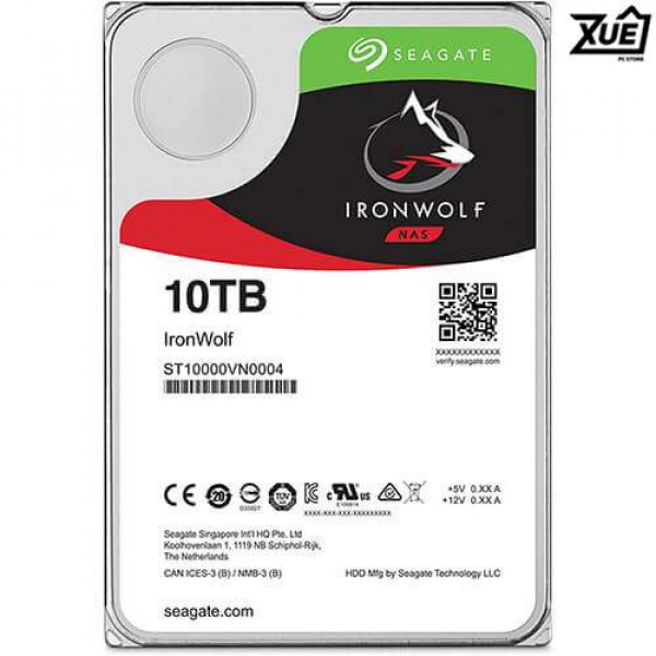 Ổ CỨNG HDD SEAGATE IRONWOLF 10TB 3.5 INCH, 7200RPM ,SATA3, 256MB CACHE (ST10000VN000)