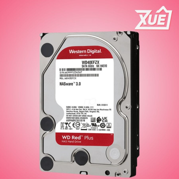 Ổ CỨNG HDD WD 10TB RED PLUS 3.5 INCH, 7200RPM, SATA, 256MB CACHE (WD101EFBX)