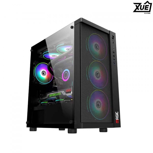 VỎ CASE MAGIC GM-01 BLACK (MATX/MID TOWER/MÀU ĐEN/4FAN)
