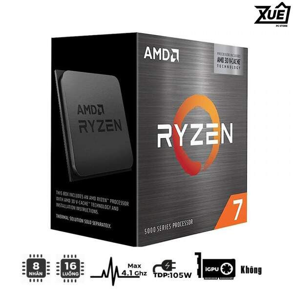 BỘ VI XỬ LÝ AMD RYZEN 7 5700X3D (3.0GHZ UPTO 4.1GHZ / 100MB / 8 CORES, 16 THREADS / 105W / SOCKET AM4)