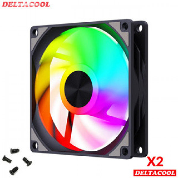 QUẠT FAN CASE LED RGB DELTACOOL X2 BLACK (KIT 3 CHIẾC KÈM HUB REMOTE)