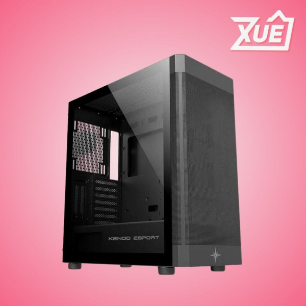 VỎ CASE KENOO ESPORT AF100 - 3F -  ĐEN (ATX/MID TOWER/FULL THÉP/3 QUẠT)