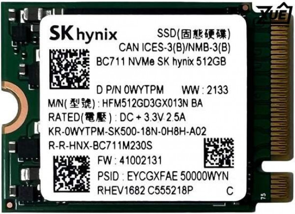 Ổ CỨNG SSD SK HYNIX BC711 512GB PCIE NVME M.2 2230 (OEM) GEN 3x4 