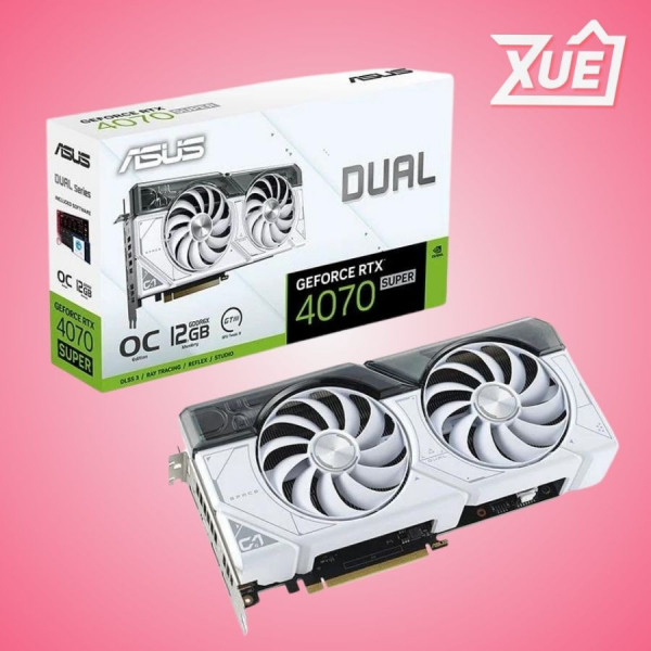 CARD MÀN HÌNH ASUS DUAL RTX 4070 SUPER-O12G WHITE