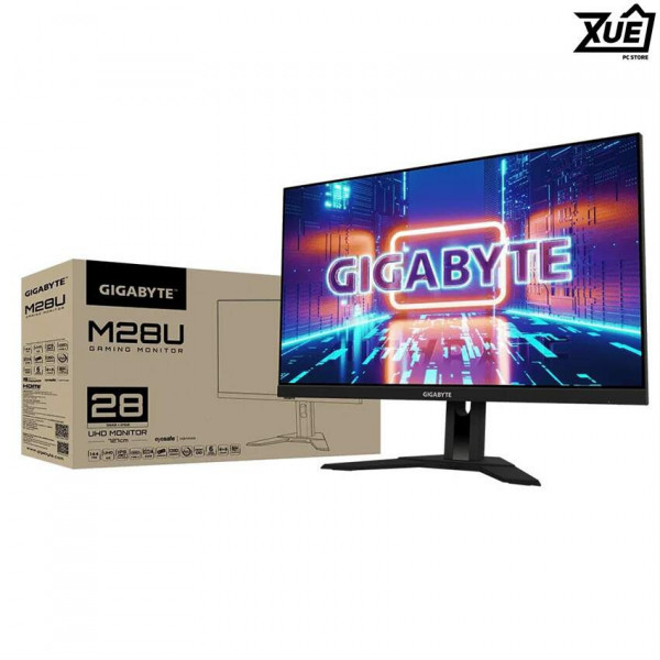 MÀN HÌNH GAMING GIGABYTE M28U-EK (28 INCH/UHD/SUPER IPS/144HZ/1MS/350NITS/HDMI+DP+USBC+AUDIO/LOA/FREESYNC)