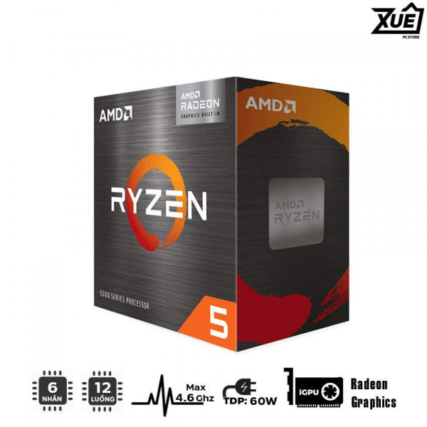 BỘ VI XỬ LÝ CPU AMD RYZEN 5 5600GT (3.6GHZ UPTO 4.6GHZ / 19MB / 6 CORES, 12 THREADS / 65W / SOCKET AM4)